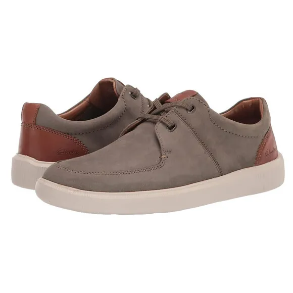 Clarks Cambro Lace Men's Sneaker in leather size 8 US Olive Nubuck new
