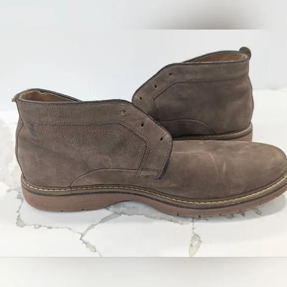 Clarks Newkirk high Top Mens Formal soft leather brown chukka Boots shoes sz 13