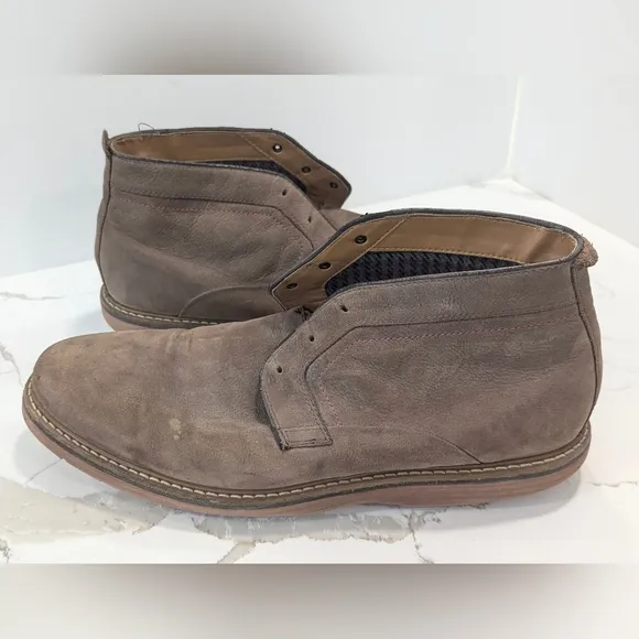Clarks Newkirk high Top Mens Formal soft leather brown chukka Boots shoes sz 13
