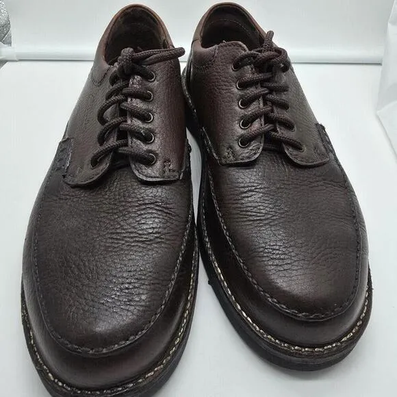 Clark's Silvato Extra Wide 10 5 Oil Resisting Loafers Tie Up Brown Leather Men's