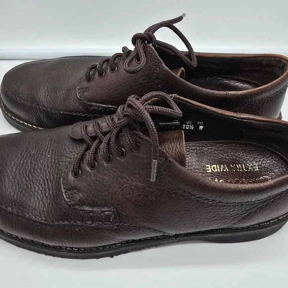 Clark's Silvato Extra Wide 10 5 Oil Resisting Loafers Tie Up Brown Leather Men's