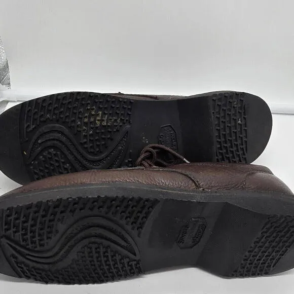 Clark's Silvato Extra Wide 10 5 Oil Resisting Loafers Tie Up Brown Leather Men's