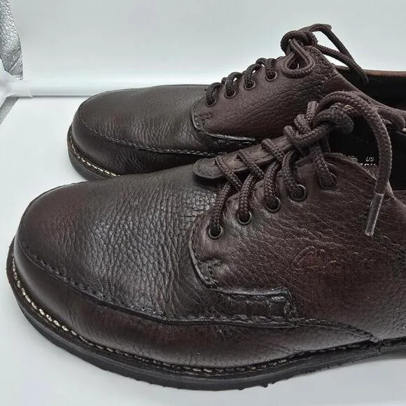 Clark's Silvato Extra Wide 10 5 Oil Resisting Loafers Tie Up Brown Leather Men's
