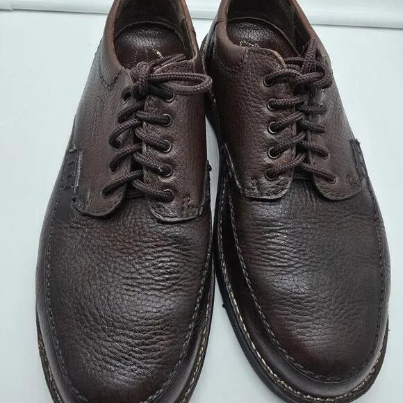 Clark's Silvato Extra Wide 10 5 Oil Resisting Loafers Tie Up Brown Leather Men's