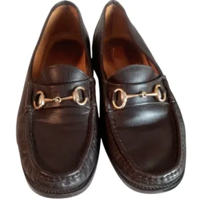 Classic Leather Horsebit Loafers Made In Italy Sz 9M Dark Brown