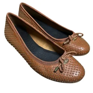 Coach Brown Studded Ballet Flats Size 7.5B (run sm more like 7) EUC