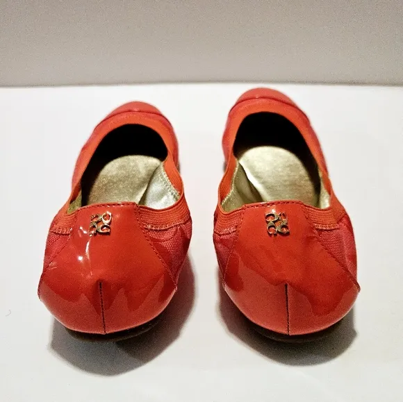 COACH Dalia Scrunch Signature Orange Ballet Size 9B Flats Shoes Q1794