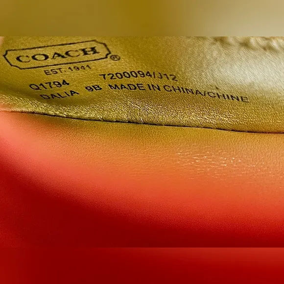 COACH Dalia Scrunch Signature Orange Ballet Size 9B Flats Shoes Q1794