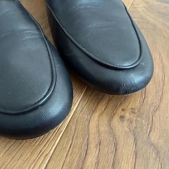 Coach Haley Leather Horsebit Loafer Black Gold Tone 10