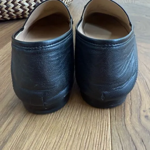 Coach Haley Leather Horsebit Loafer Black Gold Tone 10