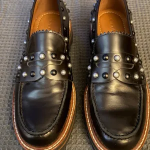 Coach Lennox Slip On Loafers G1378 Black Leather with Studs Size 5