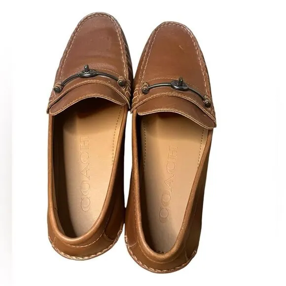 COACH MENS MOTT DRIVER LEATHER CLASSIC PREPPY LOAFERS SIZE 7.5