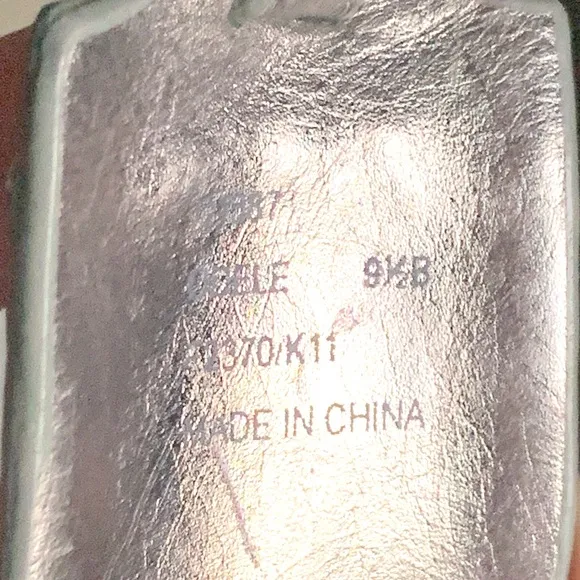 Coach Odele Ankle Strap Metallic Silver Sandals-9 1/2