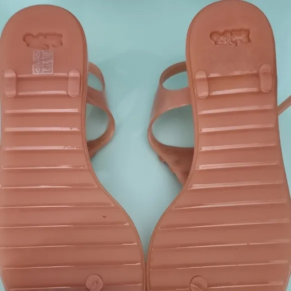 Coach Pink Tea Rose Jelly T-strap Sandals