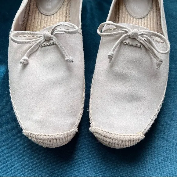 COACH RAE ESPADRILLE SLIP ONS NEUTRAL CREAM SIZE 10B EUC