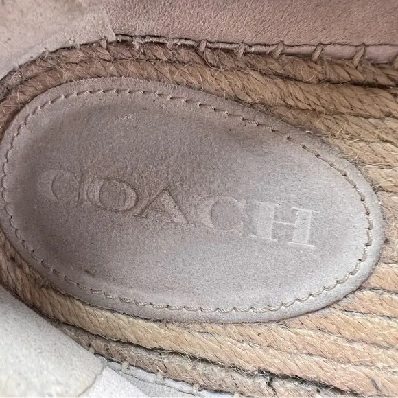 COACH RAE ESPADRILLE SLIP ONS NEUTRAL CREAM SIZE 10B EUC