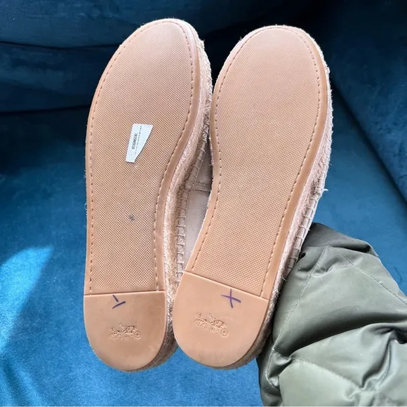 COACH RAE ESPADRILLE SLIP ONS NEUTRAL CREAM SIZE 10B EUC