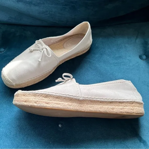 COACH RAE ESPADRILLE SLIP ONS NEUTRAL CREAM SIZE 10B EUC