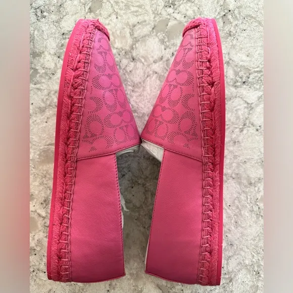 Coach Women's Carley Leather Espadrilles Size 9 color Petunia