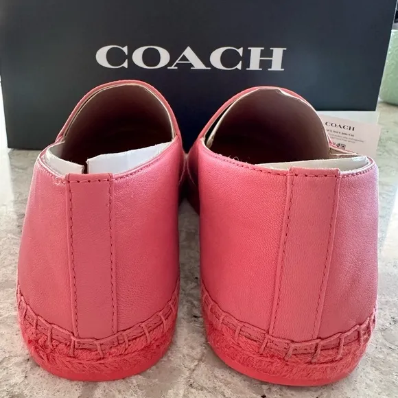 Coach Women's Carley Leather Espadrilles Size 9 color Petunia
