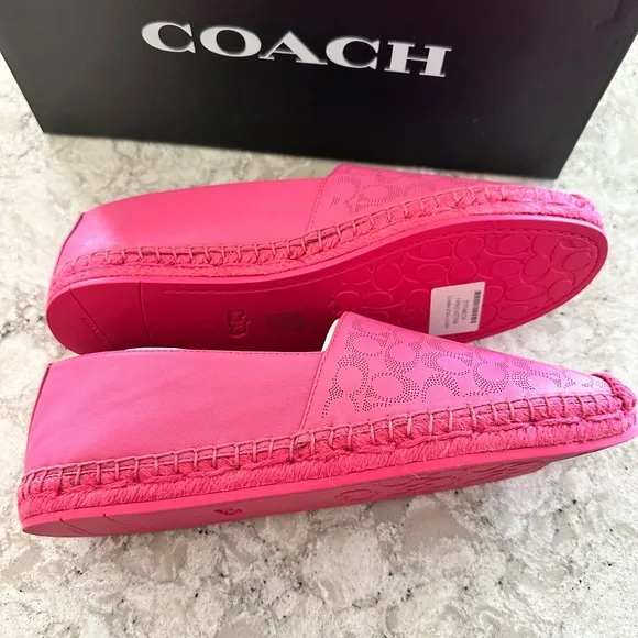 Coach Women's Carley Leather Espadrilles Size 9 color Petunia