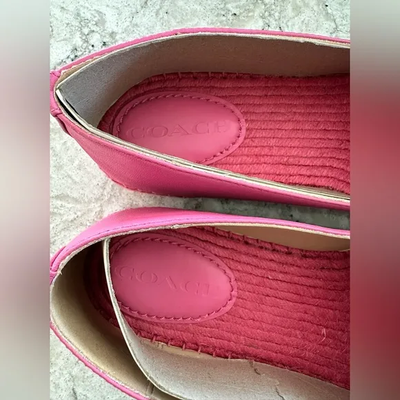 Coach Women's Carley Leather Espadrilles Size 9 color Petunia