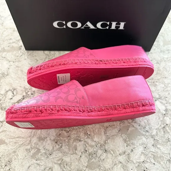 Coach Women's Carley Leather Espadrilles Size 9 color Petunia