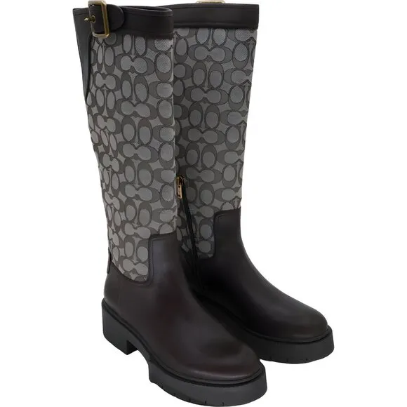 COACH Women's Lilli Knee-High Riding Boots Brown Size 8 B