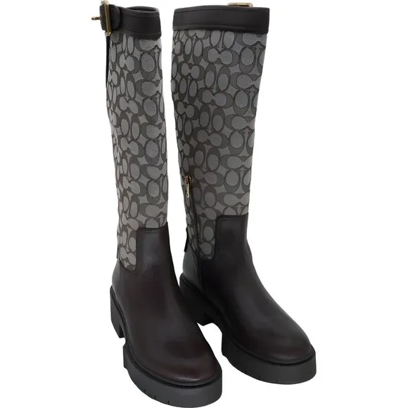 COACH Women's Lilli Knee-High Riding Boots Brown Size 8 B