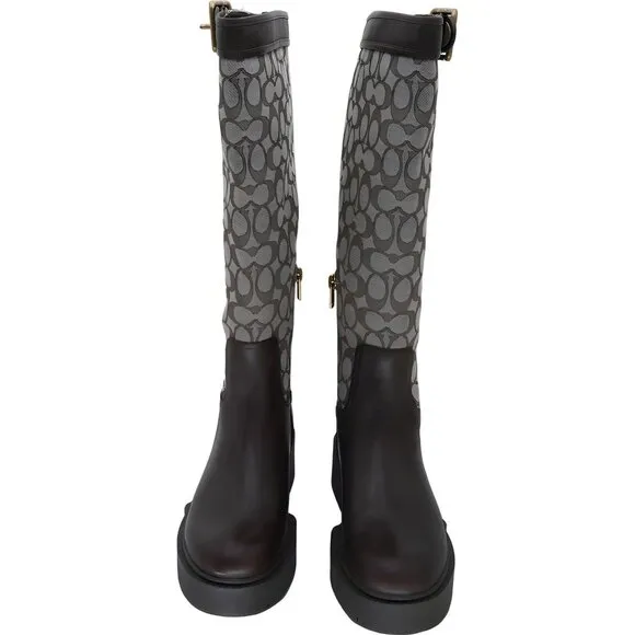 COACH Women's Lilli Knee-High Riding Boots Brown Size 8 B