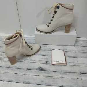 Coach Women's LUCIA  High Heel Boots Size 7B White