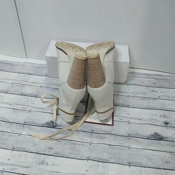 Coach Women's LUCIA  High Heel Boots Size 7B White