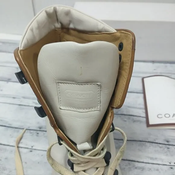 Coach Women's LUCIA  High Heel Boots Size 7B White