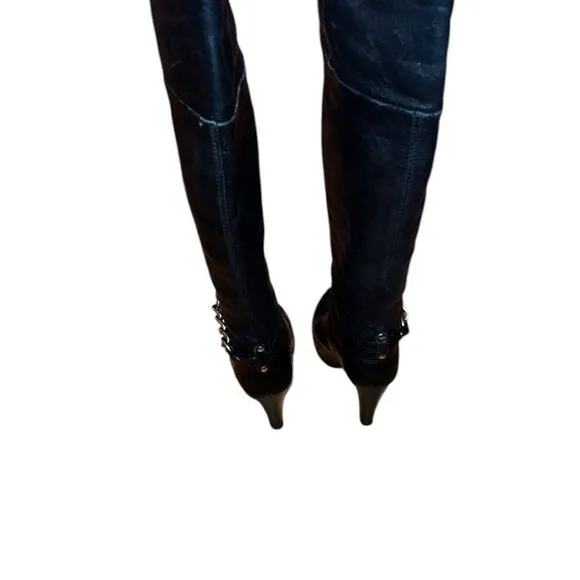 Coach Black Leather Tall Boots Size 5 1/2 B