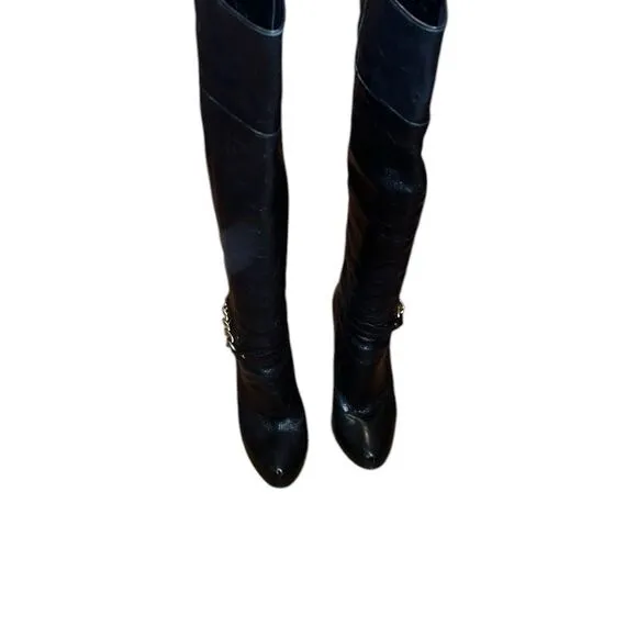 Coach Black Leather Tall Boots Size 5 1/2 B
