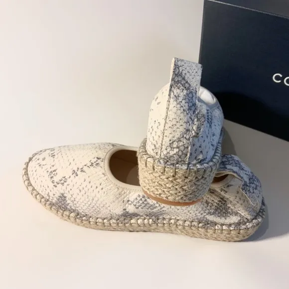 Cole Haan Cloudfeel Roccia Snake Leather Ivory Gray Espadrille Sneakers Loafers