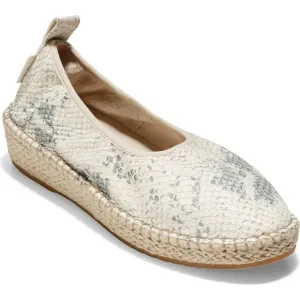 Cole Haan Cloudfeel Roccia Snake Leather Ivory Gray Espadrille Sneakers Loafers