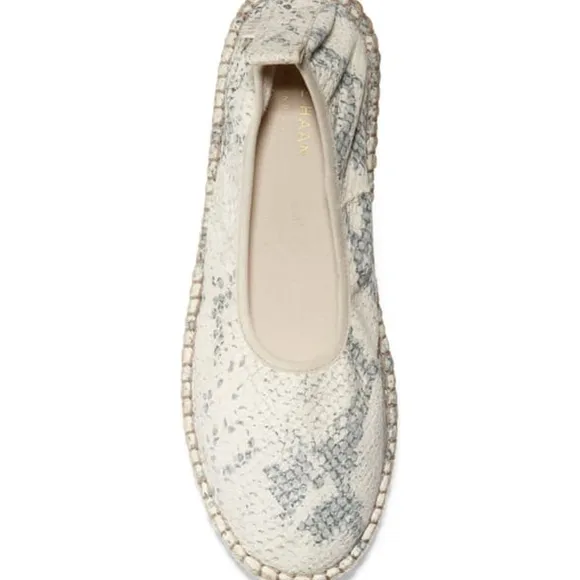 Cole Haan Cloudfeel Roccia Snake Leather Ivory Gray Espadrille Sneakers Loafers