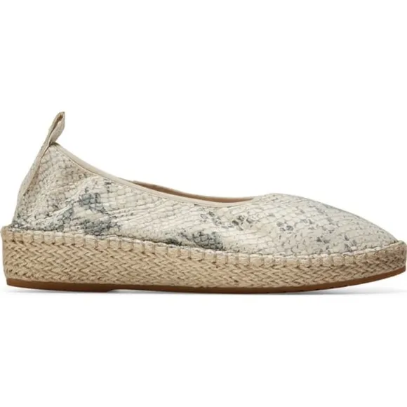 Cole Haan Cloudfeel Roccia Snake Leather Ivory Gray Espadrille Sneakers Loafers
