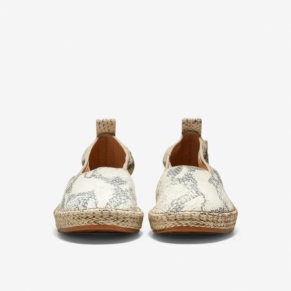 Cole Haan Cloudfeel Roccia Snake Leather Ivory Gray Espadrille Sneakers Loafers