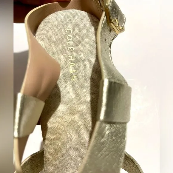 Cole Haan espadrilles wedges gold strapped W25774 women’s 8 B