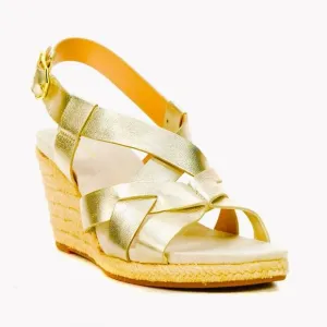 Cole Haan espadrilles wedges gold strapped W25774 women’s 8 B