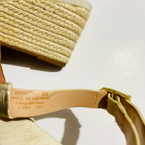 Cole Haan espadrilles wedges gold strapped W25774 women’s 8 B