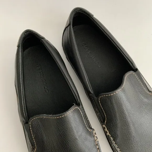 Cole Haan Loafers Men Size 10.5M Black Tucker Leather Slip-on Shoe India
