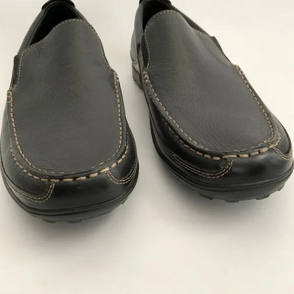Cole Haan Loafers Men Size 10.5M Black Tucker Leather Slip-on Shoe India