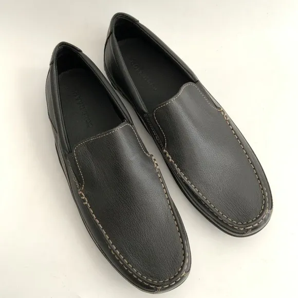 Cole Haan Loafers Men Size 10.5M Black Tucker Leather Slip-on Shoe India