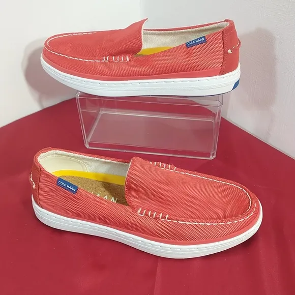 Cole Haan Men's 8.5 M Loafer Red Cloudfeel Weekender Shoes Boat Grand360 Comfort