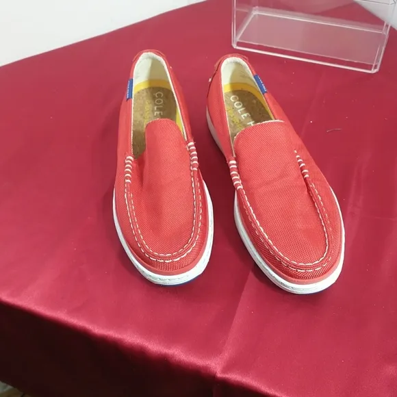 Cole Haan Men's 8.5 M Loafer Red Cloudfeel Weekender Shoes Boat Grand360 Comfort