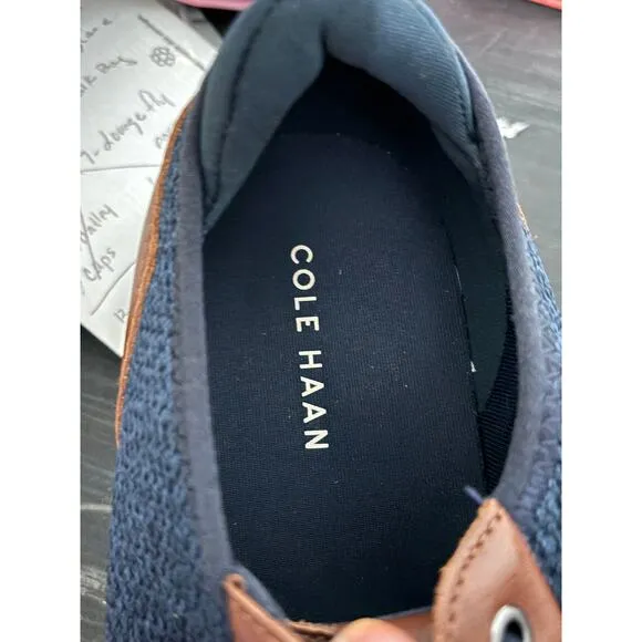 Cole Haan Men's Grand Atlantic Knit Oxford Sneakers 11.5 Navy Ink Comfort Casual