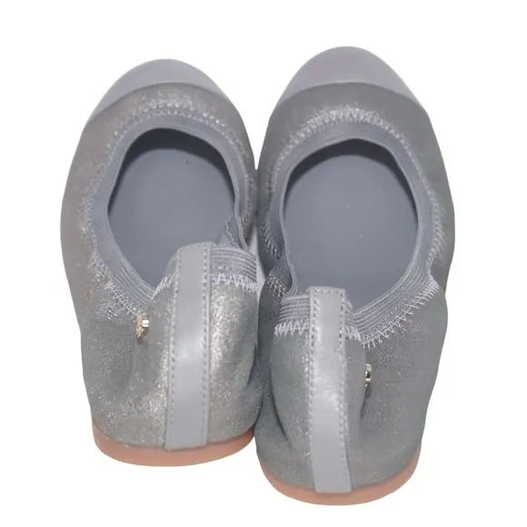 Cole Haan Metallic Gray Cap Toe Ballet Flats, Size 8.5